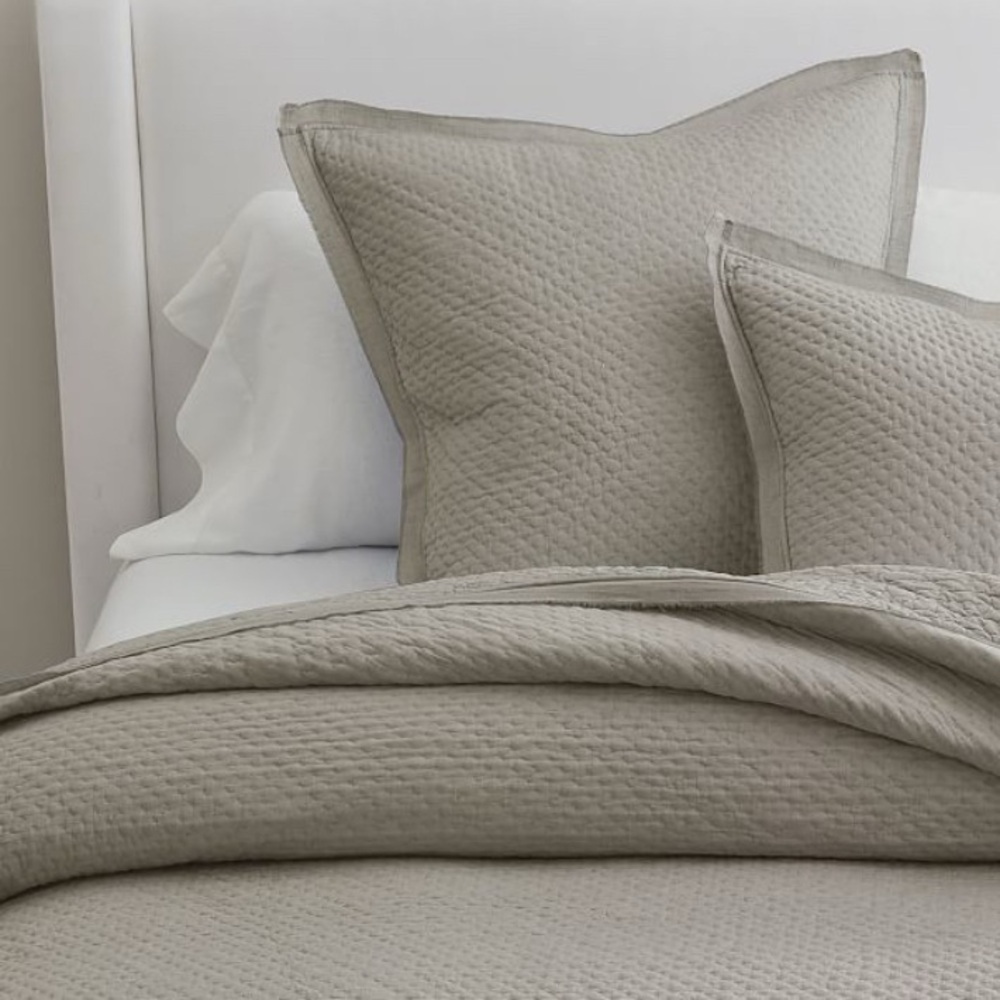 Pottery Barn Cotton Melange Euro Sham - Soft Gray